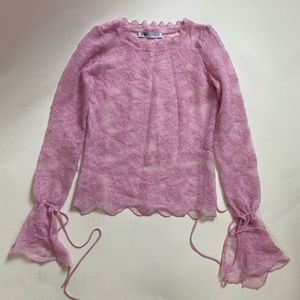 Zara pink lace top S